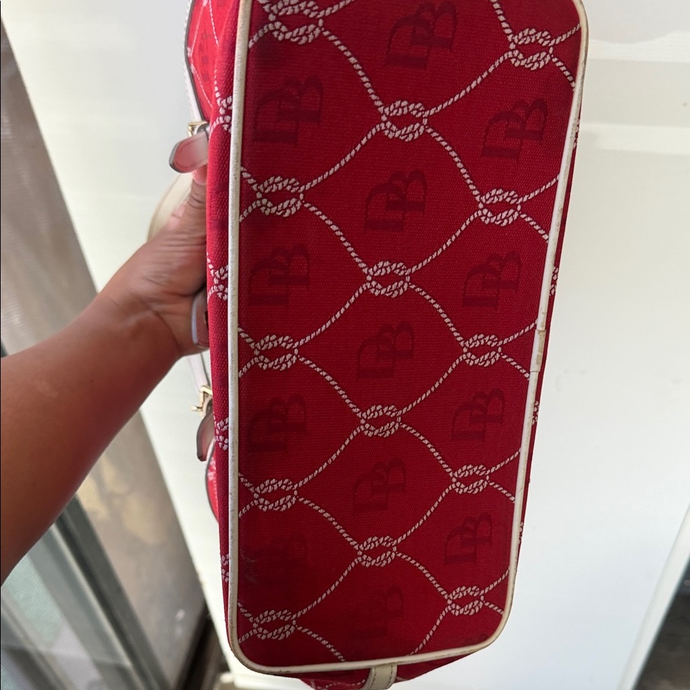 Dooney & Bourke Red Tote with Cream Accents - Picture 7 of 7